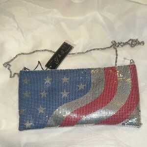 American Flag Vintage chain mail evening purse. NWT